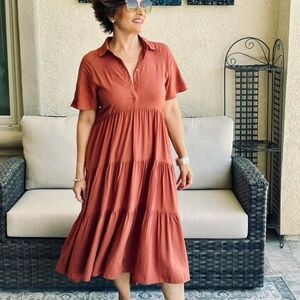 LuLaRoe Rust Midi Dress